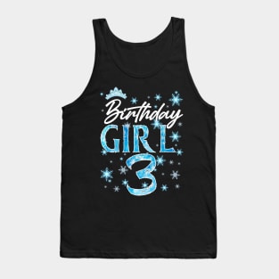 Winter Onederland 3rd Birthday Girl Snowflake B-day Gift For Girls Kids Toddlers Tank Top